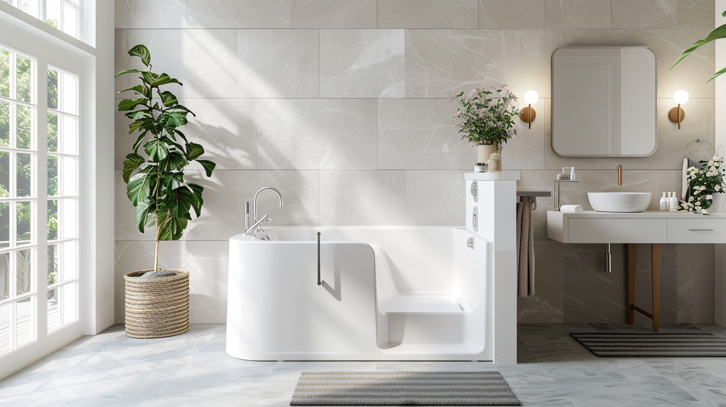 Modern walk-in tub installation